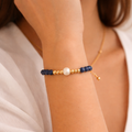 Dainty Pearl and Rose Quartz Adjustable Bracelet