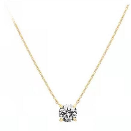 18K Gold Plated Simulated Diamond Pendant Necklace