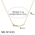 Bowknot Stainless Steel Necklace with Zircon Pearl Pendant