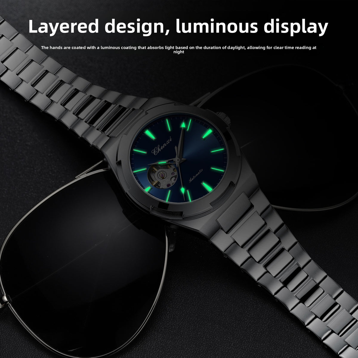 Automatic Mechanical Watch for Men with Luminous Display