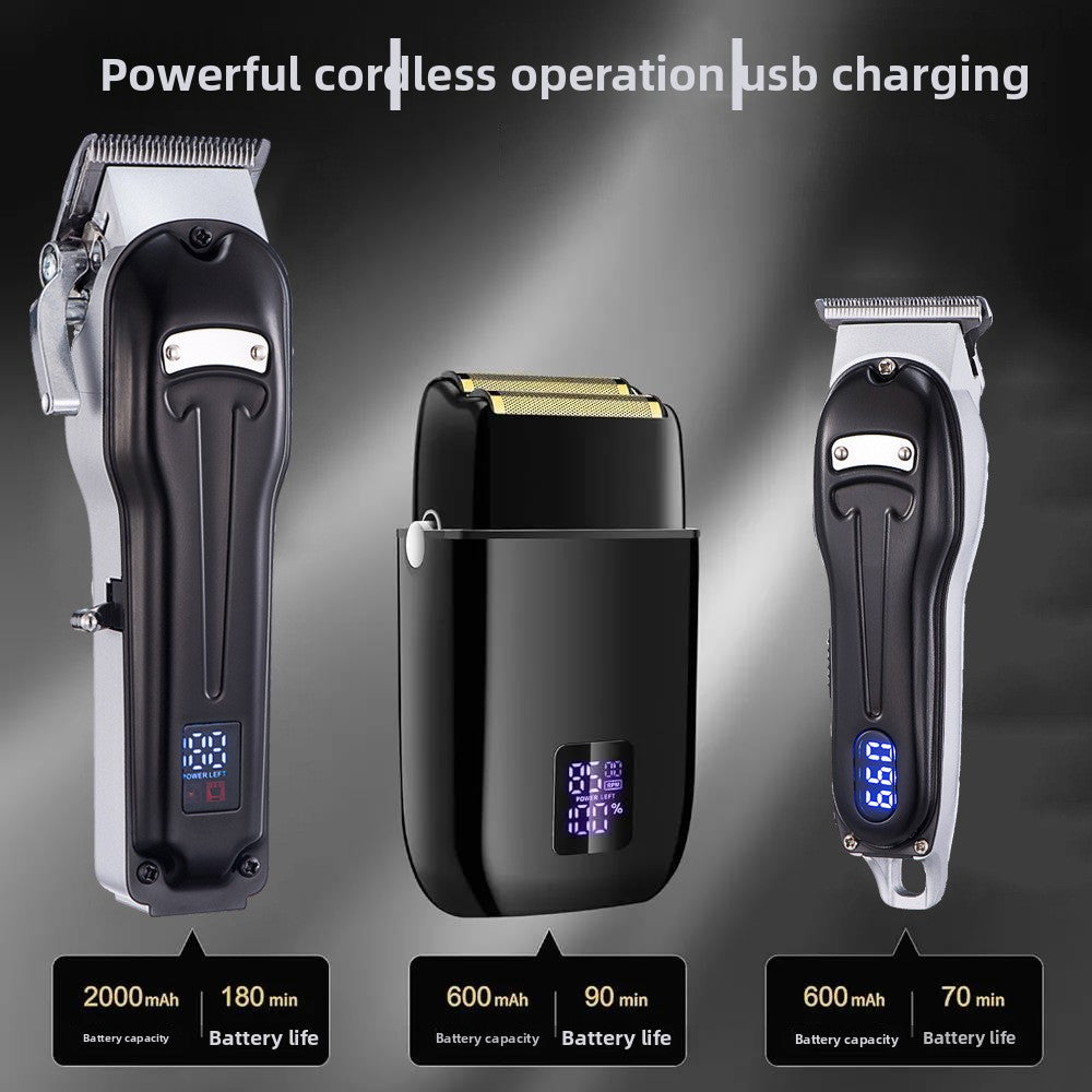 Professional Cordless Hair Trimmer with Nose and Foil Attachments