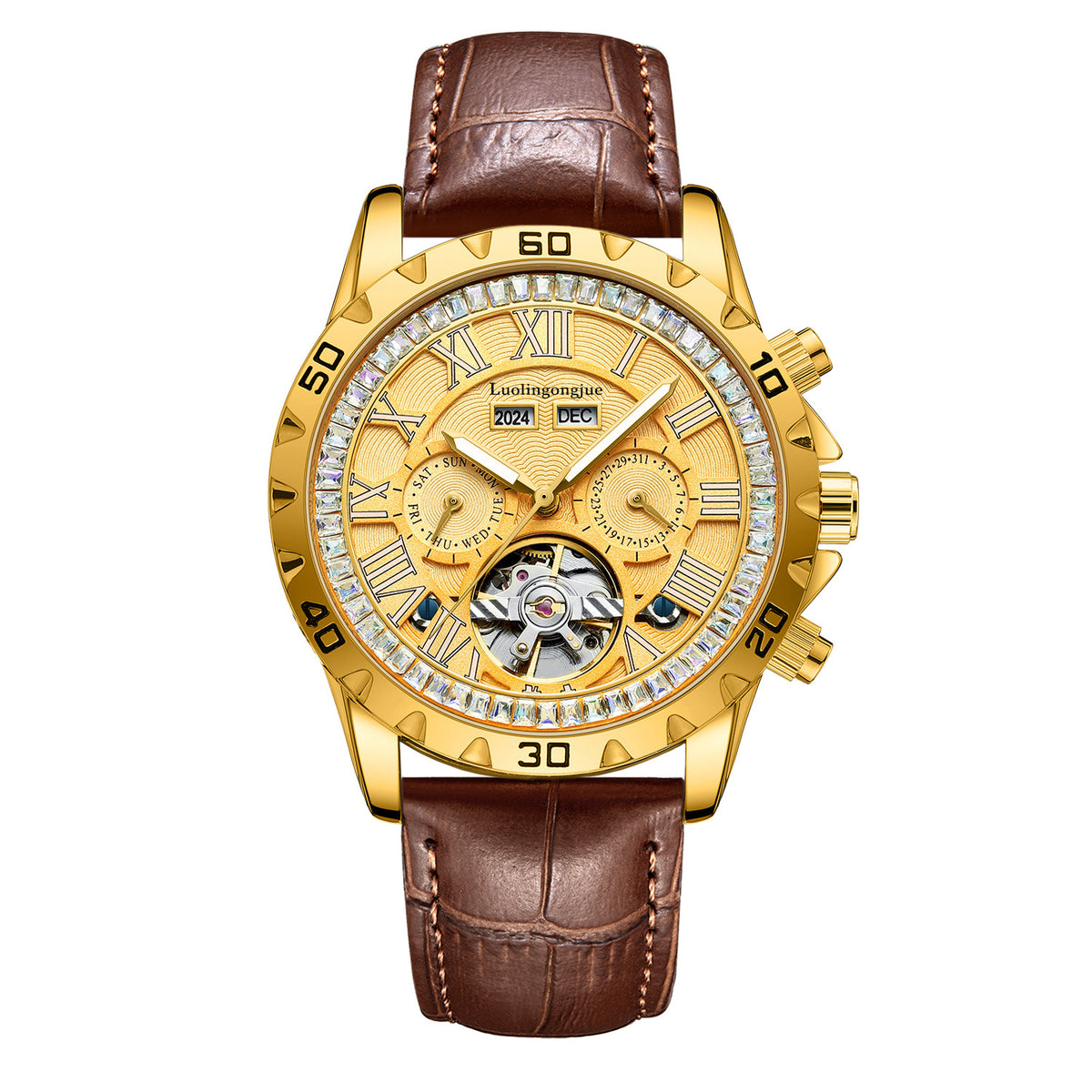 Mechanical watch with steel strap for men