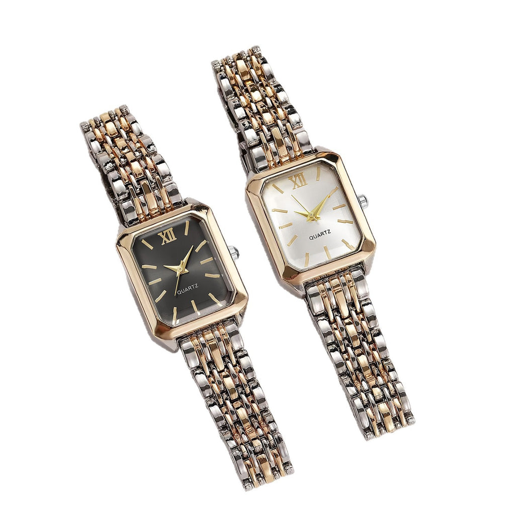 Square Quartz Women Watch Steel Band