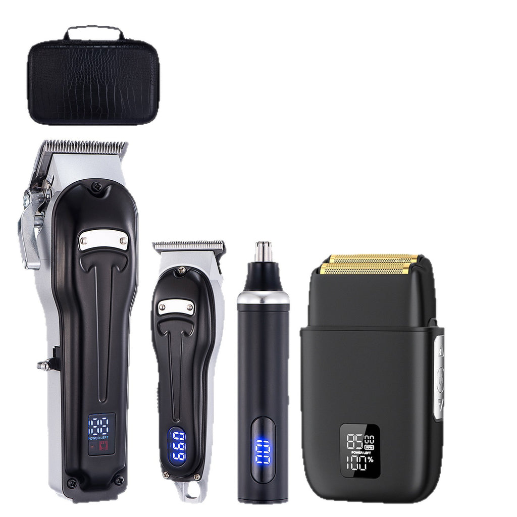Professional Cordless Hair Trimmer with Nose and Foil Attachments