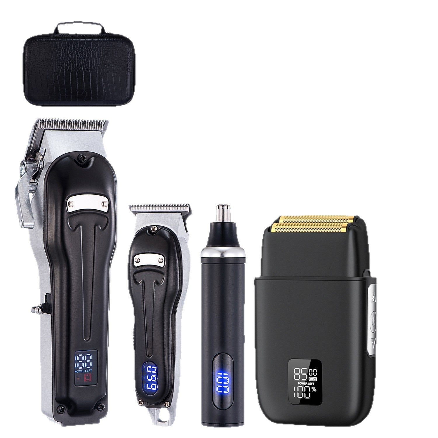 Professional Cordless Hair Trimmer with Nose and Foil Attachments