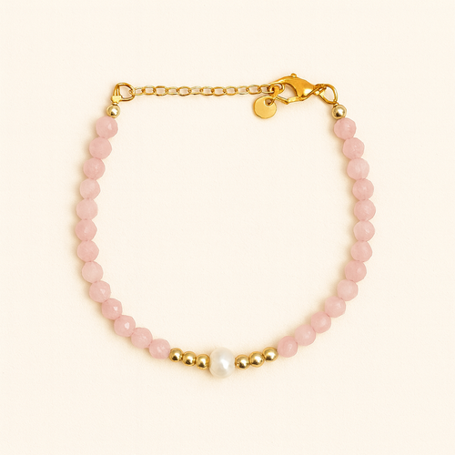 Dainty Pearl and Turquoise Adjustable Bracelet