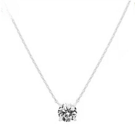 18K Gold Plated Simulated Diamond Pendant Necklace