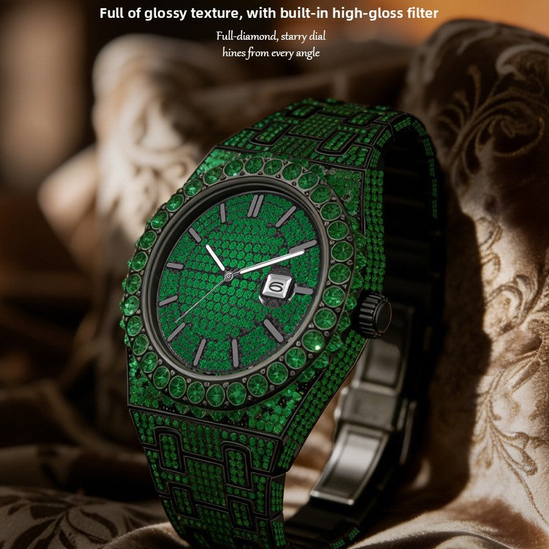 Luxury Men Quartz Watch Full Diamond